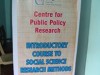 CPPR Introductory Course on Social Science Research Methods