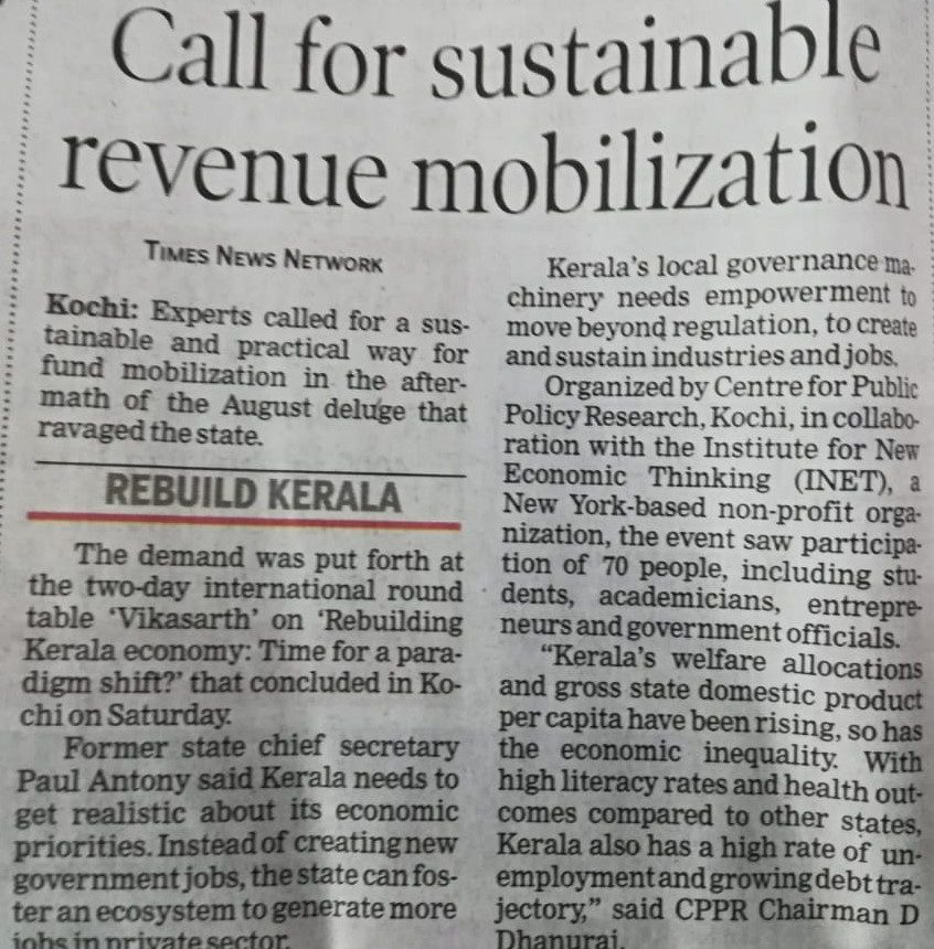Two-day ‘Vikasarth Roundtable’ on Kerala economy concludes - Centre for ...