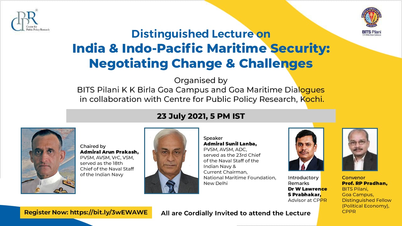 Distinguished lecture on India and Indo Pacific Maritime Security ...